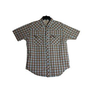 Levis Short Sleeve Pearl Snap Classic Western Shirt Mens Large